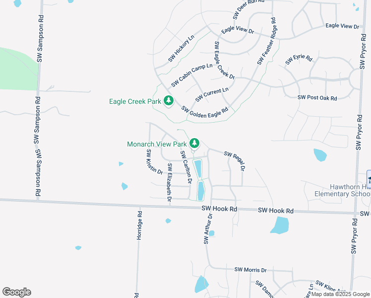 map of restaurants, bars, coffee shops, grocery stores, and more near 2725 Southwest Carlton Drive in Lee's Summit