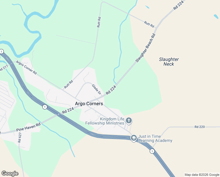 map of restaurants, bars, coffee shops, grocery stores, and more near 8264 Slaughter Beach Road in Milford