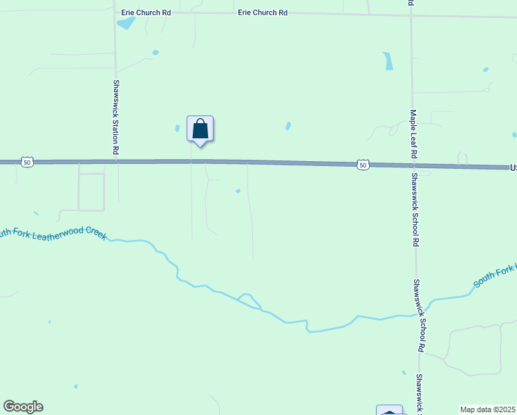map of restaurants, bars, coffee shops, grocery stores, and more near 2860 U.S. 50 in Bedford