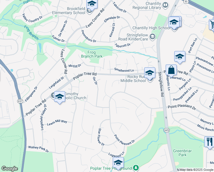 map of restaurants, bars, coffee shops, grocery stores, and more near 4409 Woods Edge Court in Chantilly