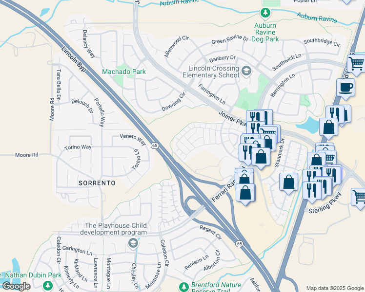 map of restaurants, bars, coffee shops, grocery stores, and more near 1524 Citrus St. in Lincoln