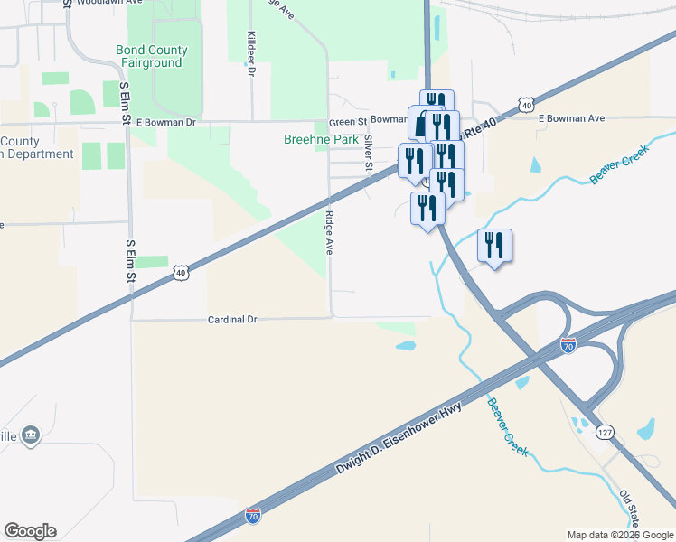 map of restaurants, bars, coffee shops, grocery stores, and more near 1913 Ridge Avenue in Greenville