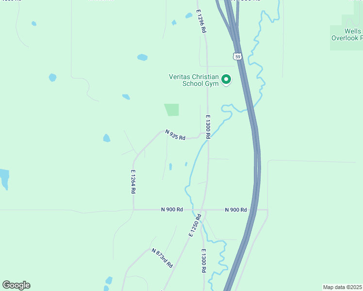 map of restaurants, bars, coffee shops, grocery stores, and more near 1287 North 935 Road in Lawrence