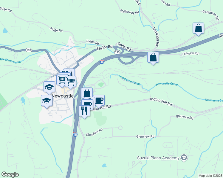 map of restaurants, bars, coffee shops, grocery stores, and more near 9623 Tunnel Street in Newcastle