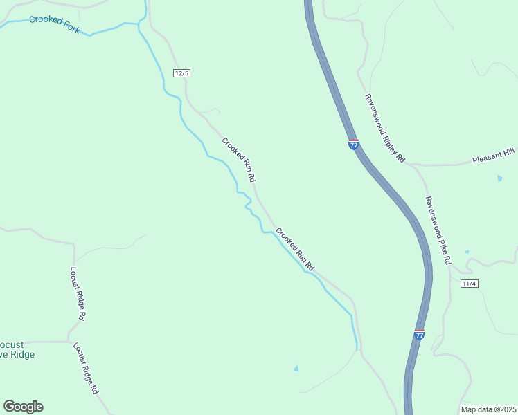 map of restaurants, bars, coffee shops, grocery stores, and more near 1541 Crooked Run Road in Ripley