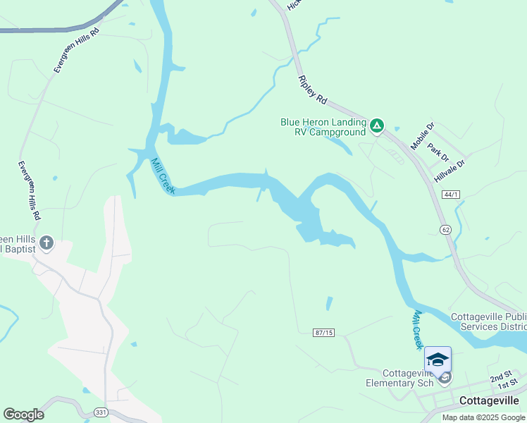 map of restaurants, bars, coffee shops, grocery stores, and more near 399 Patterson Road in Cottageville