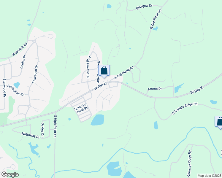 map of restaurants, bars, coffee shops, grocery stores, and more near 1600 West Amos Drive in Columbia