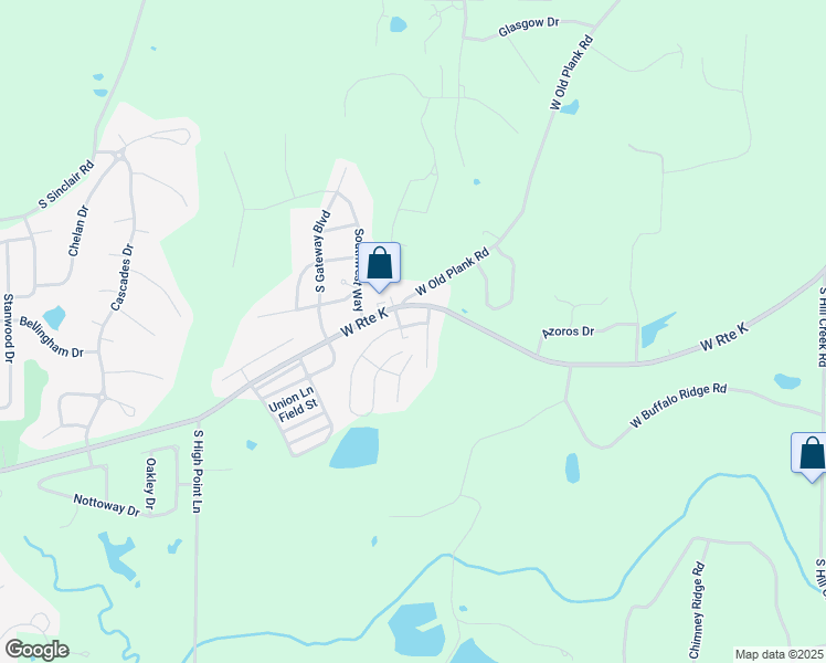 map of restaurants, bars, coffee shops, grocery stores, and more near 1600 West Amos Drive in Columbia