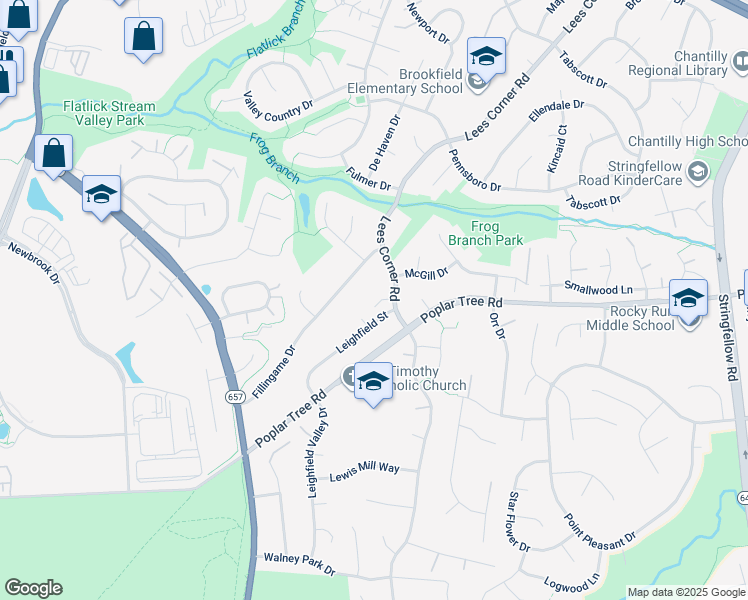 map of restaurants, bars, coffee shops, grocery stores, and more near 4510 Lees Corner Road in Chantilly