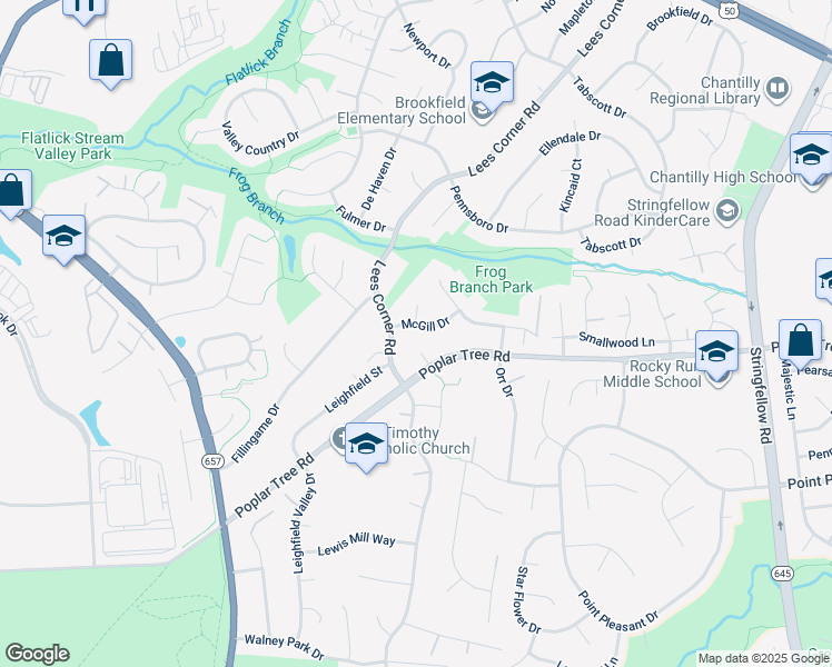 map of restaurants, bars, coffee shops, grocery stores, and more near 13717 McGill Drive in Chantilly