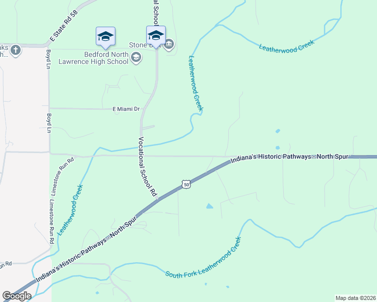 map of restaurants, bars, coffee shops, grocery stores, and more near 505 Boyd Lane in Bedford