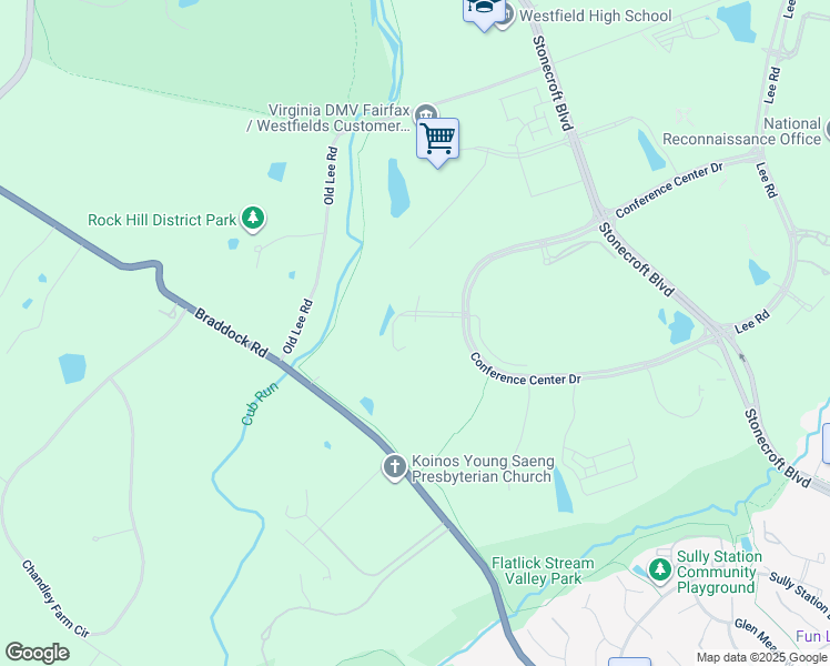 map of restaurants, bars, coffee shops, grocery stores, and more near 15010 Conference Center Drive in Chantilly