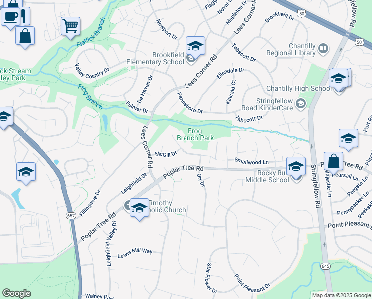 map of restaurants, bars, coffee shops, grocery stores, and more near 13704 Smallwood Court in Chantilly