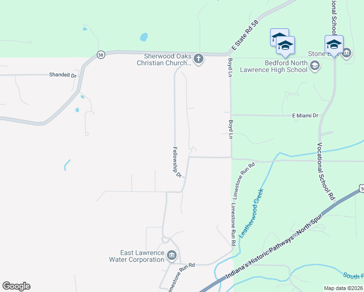 map of restaurants, bars, coffee shops, grocery stores, and more near 608 Fellowship Drive in Bedford