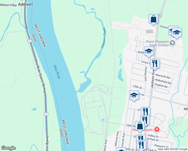 map of restaurants, bars, coffee shops, grocery stores, and more near 1 Roseberry Lane in Point Pleasant