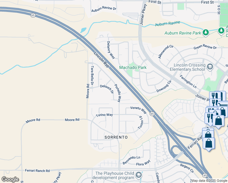 map of restaurants, bars, coffee shops, grocery stores, and more near 1836 Delouch Drive in Lincoln