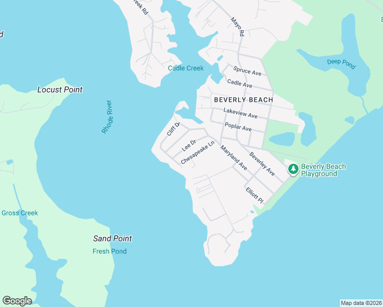map of restaurants, bars, coffee shops, grocery stores, and more near 1623 Chesapeake Lane in Edgewater