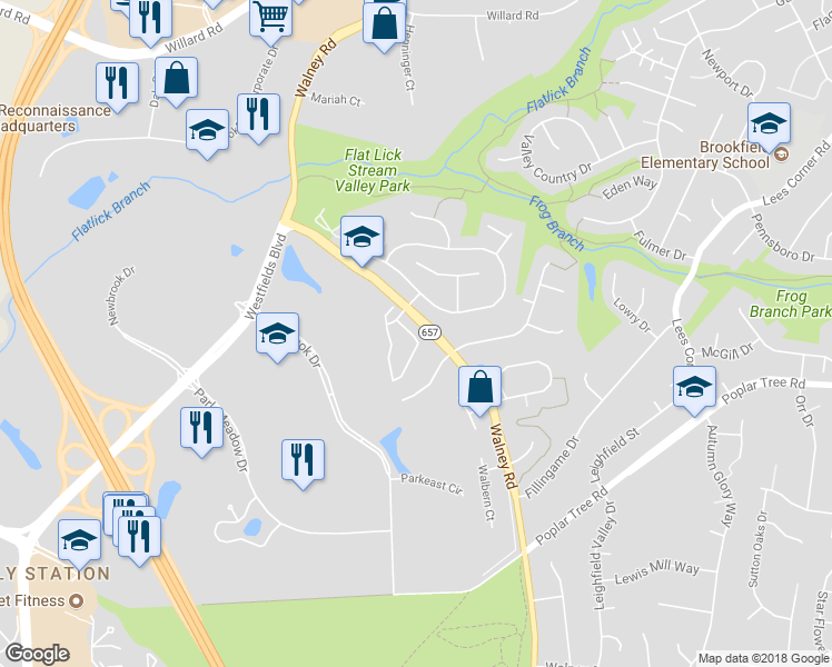 map of restaurants, bars, coffee shops, grocery stores, and more near 4625 Deerwatch Drive in Chantilly
