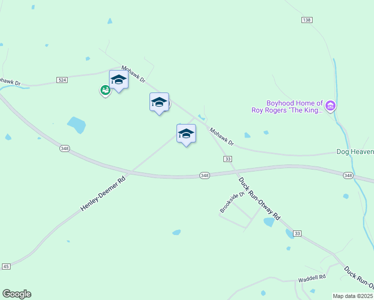 map of restaurants, bars, coffee shops, grocery stores, and more near 4738 Henley-Deemer Road in McDermott