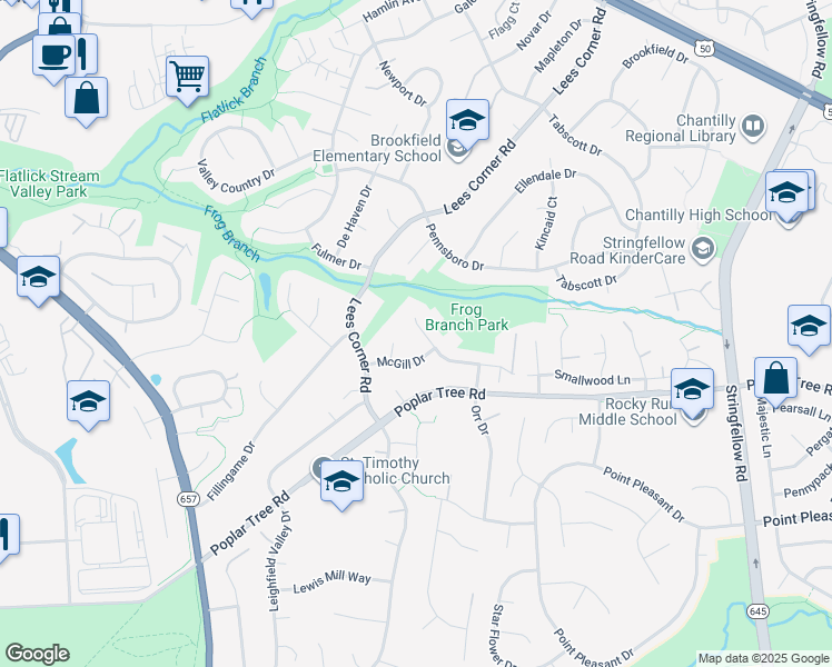 map of restaurants, bars, coffee shops, grocery stores, and more near 13717 Smallwood Court in Chantilly