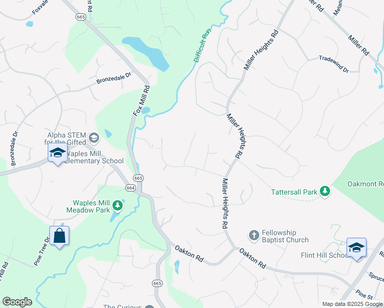 map of restaurants, bars, coffee shops, grocery stores, and more near 3317 Saddlestone Court in Oakton