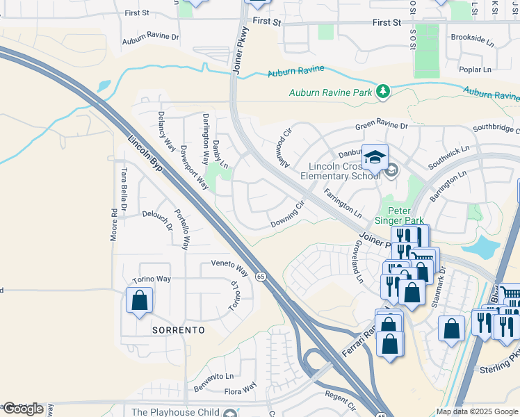 map of restaurants, bars, coffee shops, grocery stores, and more near 841 Devonshire Lane in Lincoln