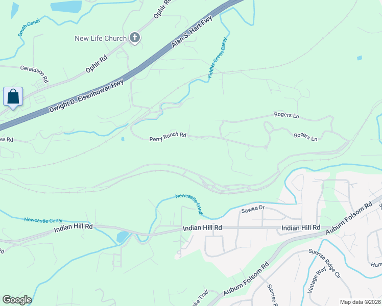 map of restaurants, bars, coffee shops, grocery stores, and more near 550 Perry Ranch Road in Auburn