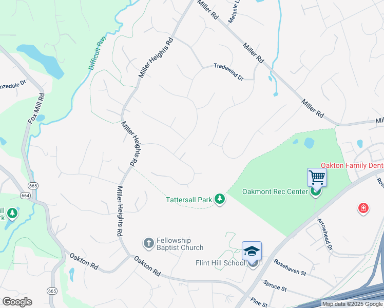 map of restaurants, bars, coffee shops, grocery stores, and more near 10938 Blue Roan Road in Oakton