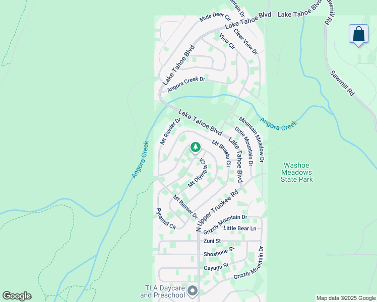 map of restaurants, bars, coffee shops, grocery stores, and more near 1234 Mount Shasta Circle in South Lake Tahoe