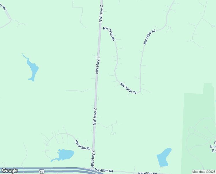 map of restaurants, bars, coffee shops, grocery stores, and more near 1666 Northwest 785th Road in Bates City
