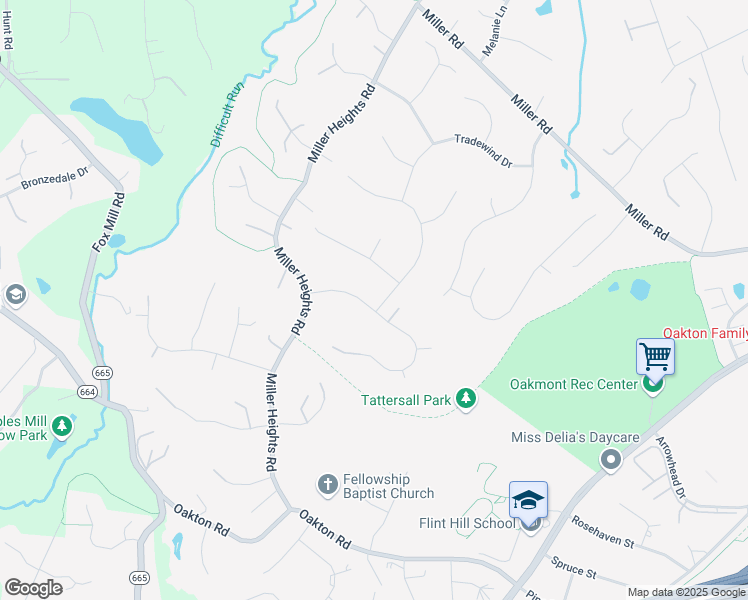 map of restaurants, bars, coffee shops, grocery stores, and more near 11002 Blue Roan Road in Oakton