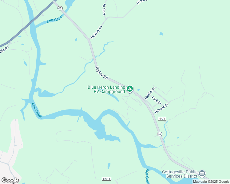 map of restaurants, bars, coffee shops, grocery stores, and more near 8869 Ripley Road in Cottageville