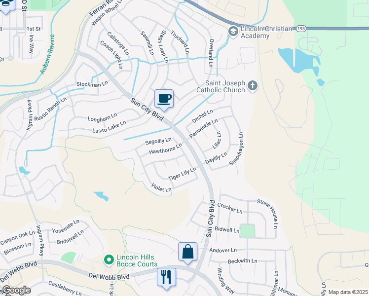 map of restaurants, bars, coffee shops, grocery stores, and more near 295 Marigold Lane in Lincoln