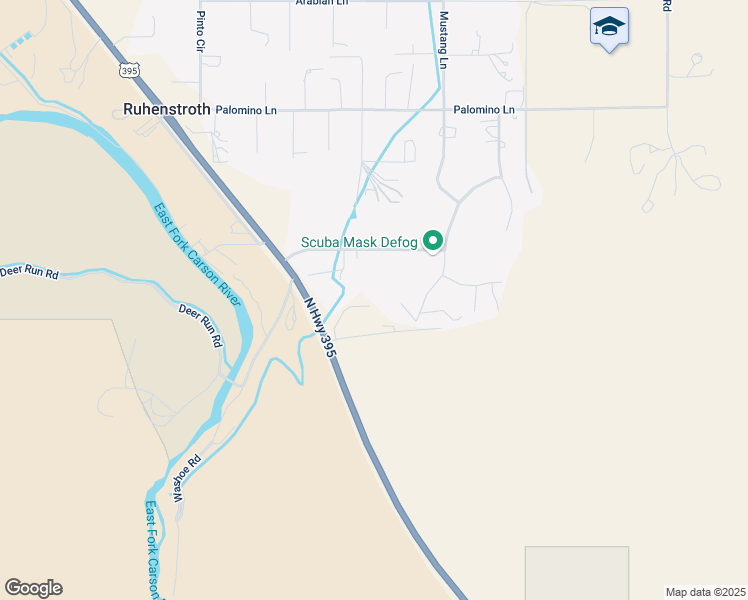 map of restaurants, bars, coffee shops, grocery stores, and more near 616 Dark Horse Court in Gardnerville