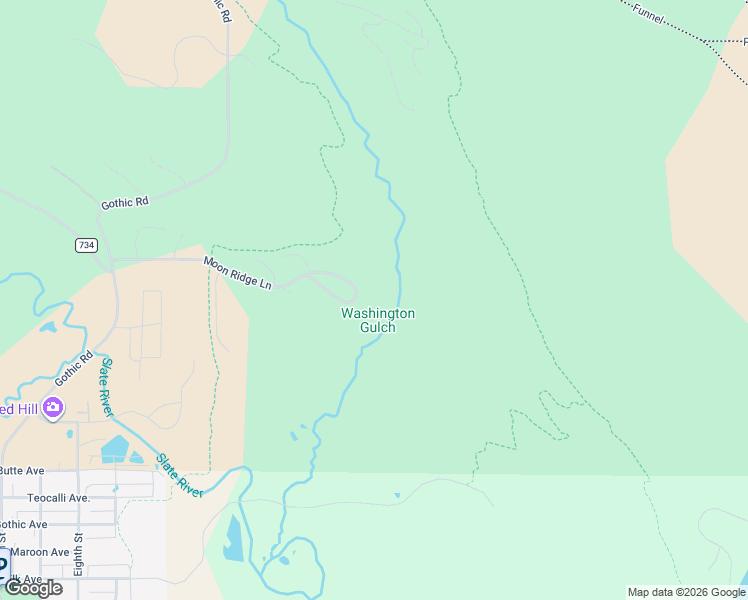 map of restaurants, bars, coffee shops, grocery stores, and more near 6 Moon Ridge Lane in Crested Butte