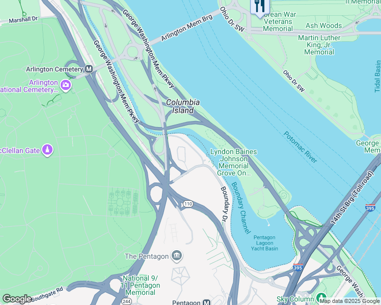 map of restaurants, bars, coffee shops, grocery stores, and more near 100 Boundary Channel Drive in Arlington