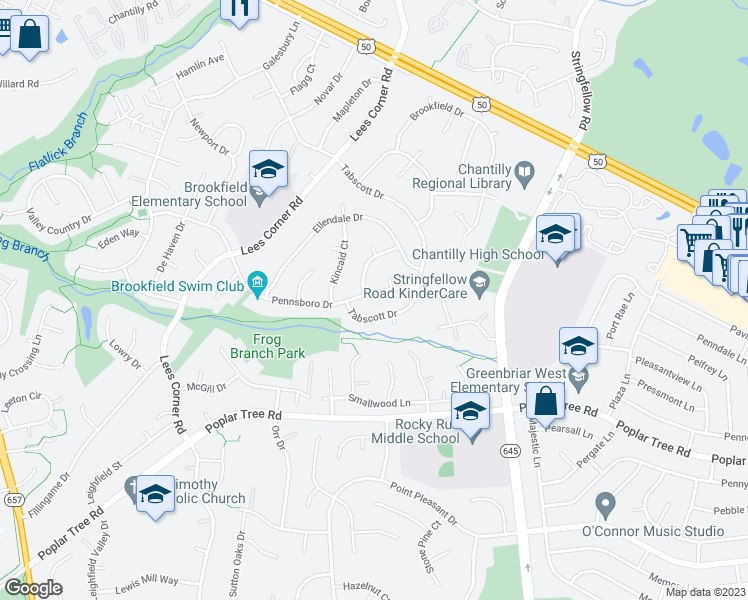 map of restaurants, bars, coffee shops, grocery stores, and more near 13513 Pennsboro Drive in Chantilly