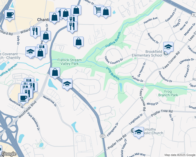 map of restaurants, bars, coffee shops, grocery stores, and more near 14072 Eagle Chase Circle in Chantilly