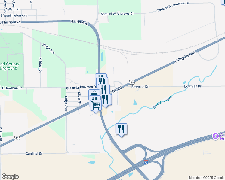 map of restaurants, bars, coffee shops, grocery stores, and more near 1271 Red Ball Trail in Greenville