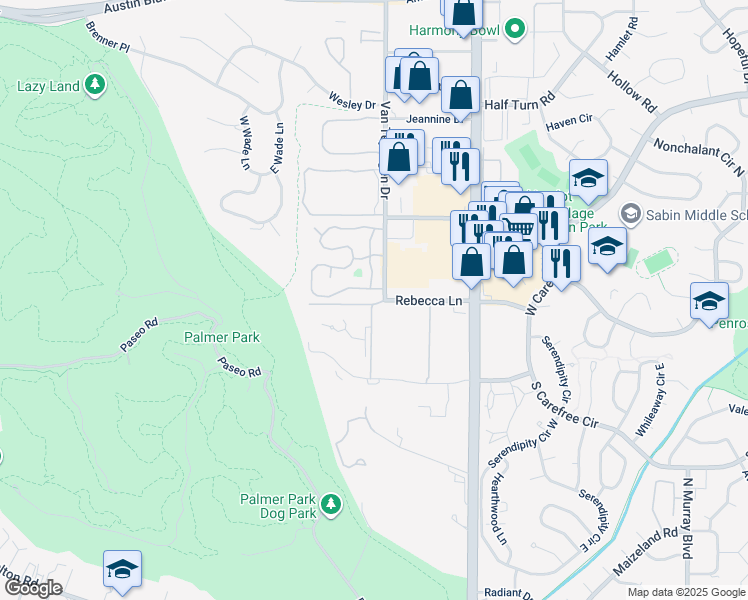 map of restaurants, bars, coffee shops, grocery stores, and more near 3755 Knoll Lane in Colorado Springs