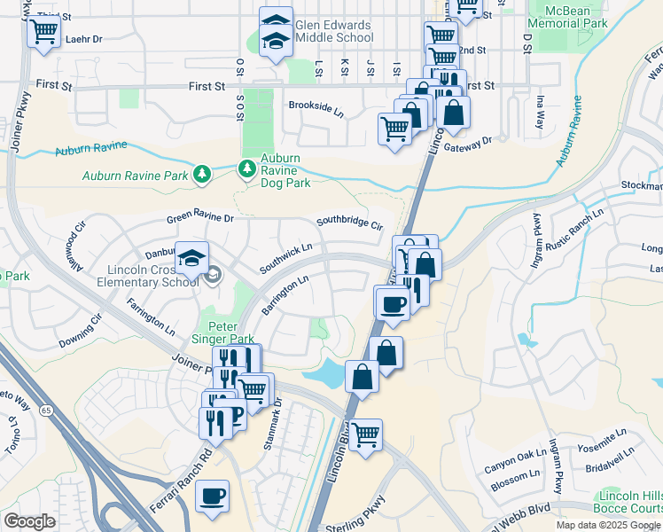 map of restaurants, bars, coffee shops, grocery stores, and more near 906 Silverton Circle in Lincoln