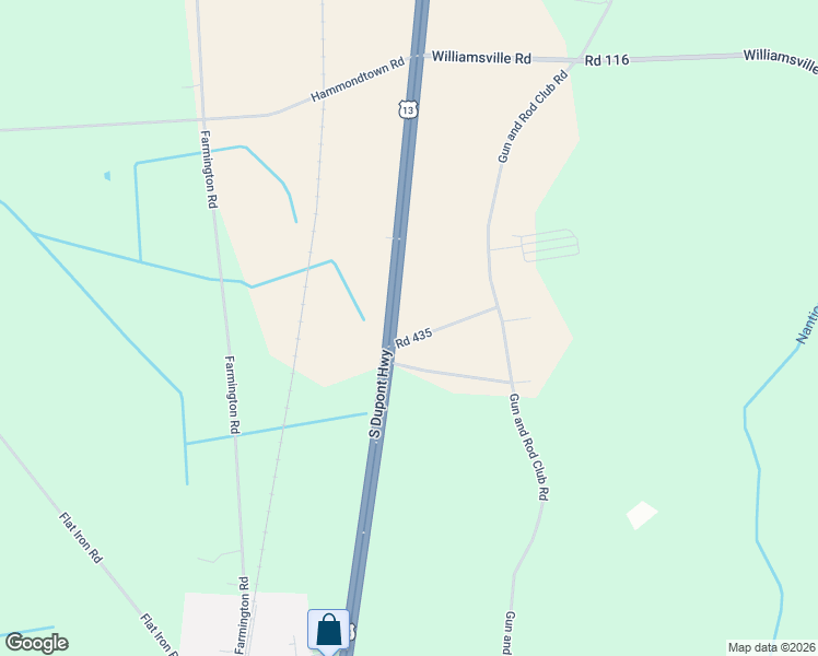 map of restaurants, bars, coffee shops, grocery stores, and more near 45 Road 435 in Harrington