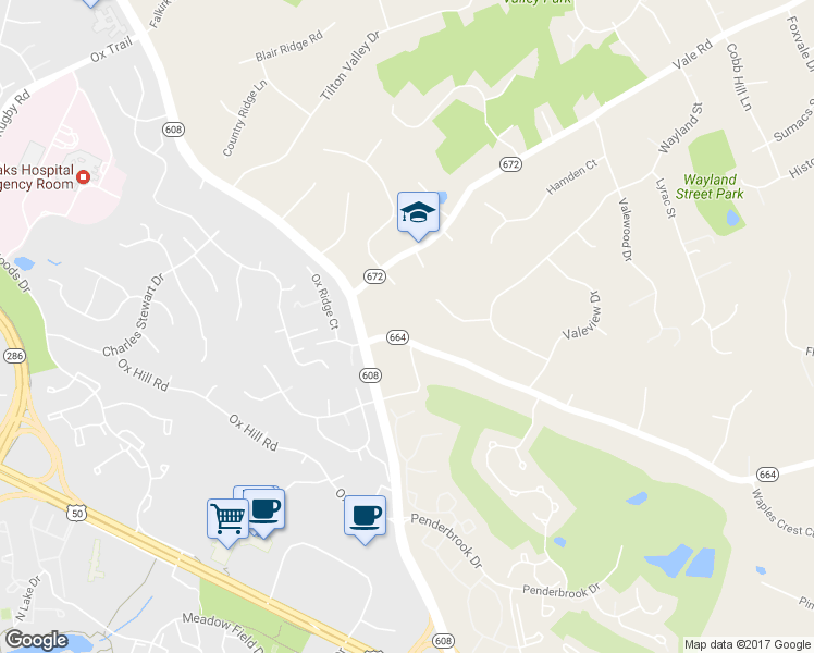 map of restaurants, bars, coffee shops, grocery stores, and more near 12206 Waples Mill Road in Oakton