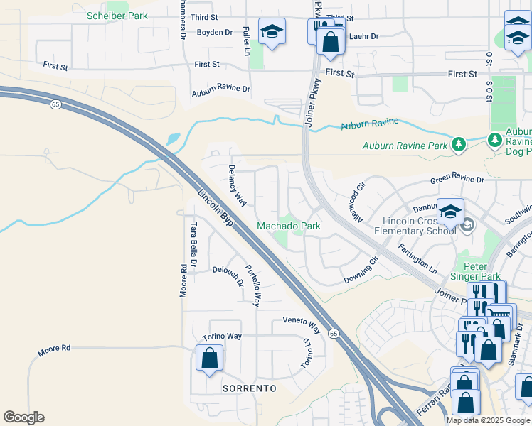map of restaurants, bars, coffee shops, grocery stores, and more near 841 Dorsett Court in Lincoln