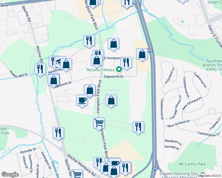 map of restaurants, bars, coffee shops, grocery stores, and more near in Arlington