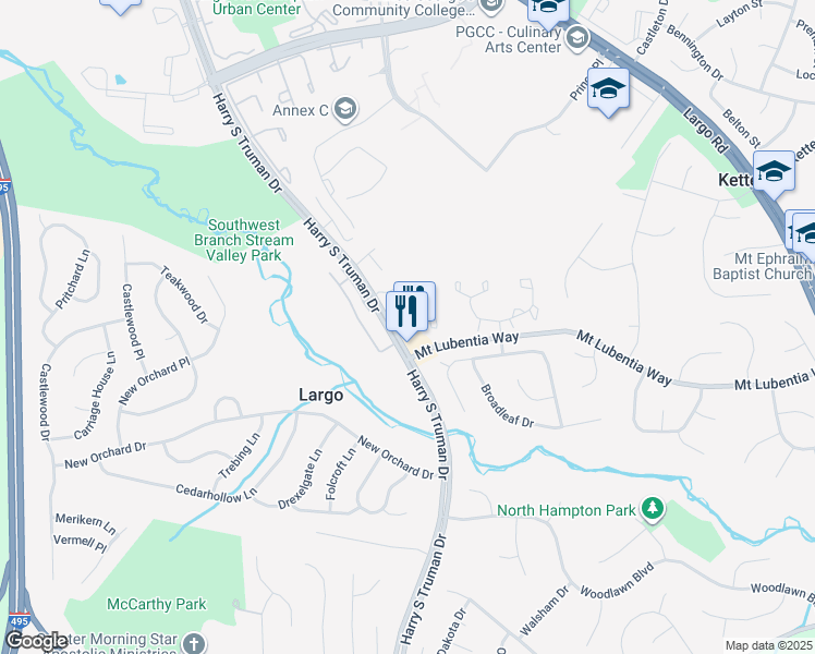 map of restaurants, bars, coffee shops, grocery stores, and more near 718 Anoosh Court in Upper Marlboro