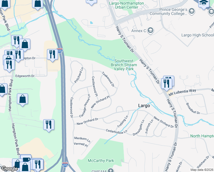 map of restaurants, bars, coffee shops, grocery stores, and more near 618 Avis Drive in Upper Marlboro