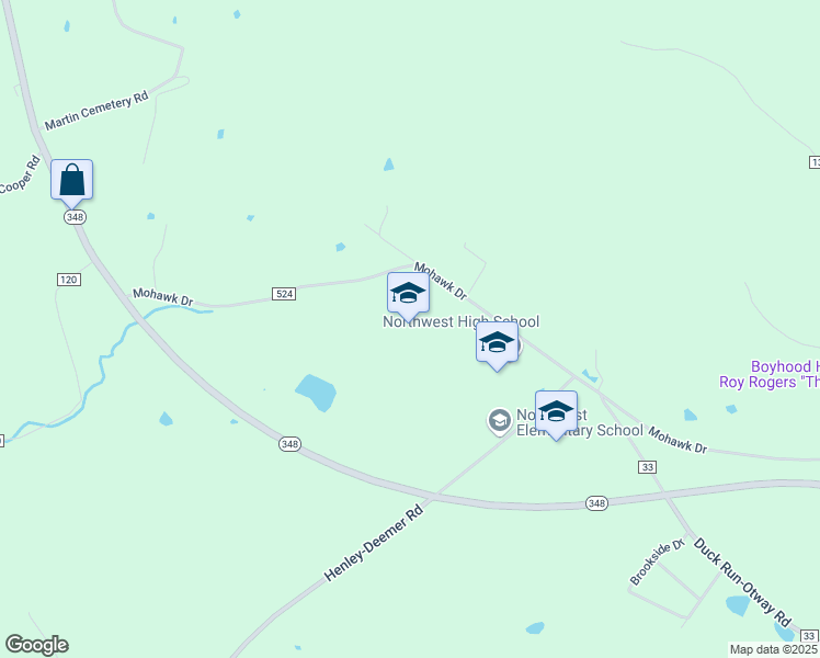 map of restaurants, bars, coffee shops, grocery stores, and more near 692 Mohawk Drive in McDermott