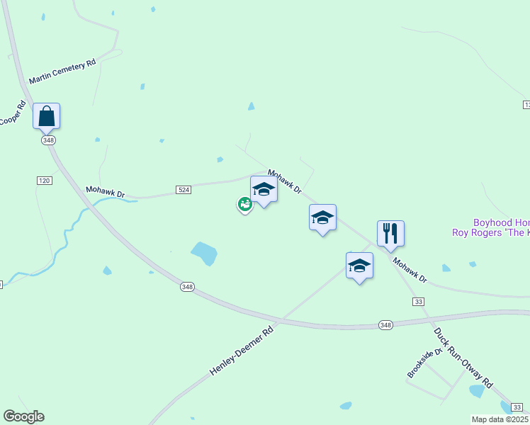 map of restaurants, bars, coffee shops, grocery stores, and more near 692 Mohawk Drive in McDermott