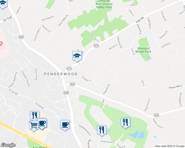 map of restaurants, bars, coffee shops, grocery stores, and more near 12022 Wayland Street in Oakton